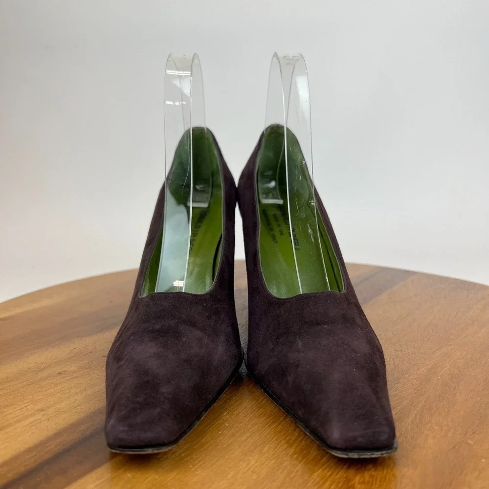 Womens Vintage Donald Piner‎ Purple Suede Pointed Toe Heels Pumps Size 6.5 M GUC